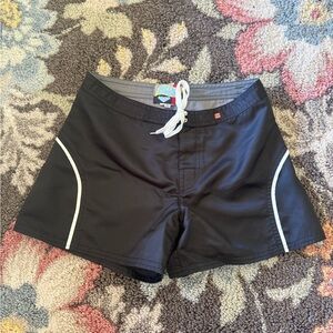 Roxy Women's Black Swim Board Shorts with White Trim